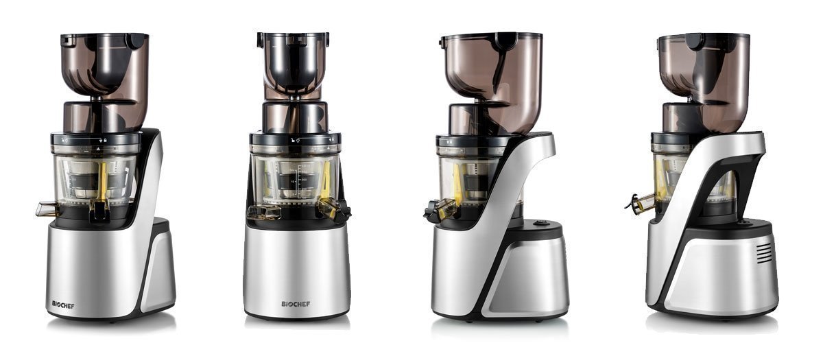 BioChef Quantum Whole Slow Juicer Silver all angles